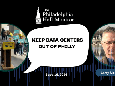 Hall Monitor show with data center protest